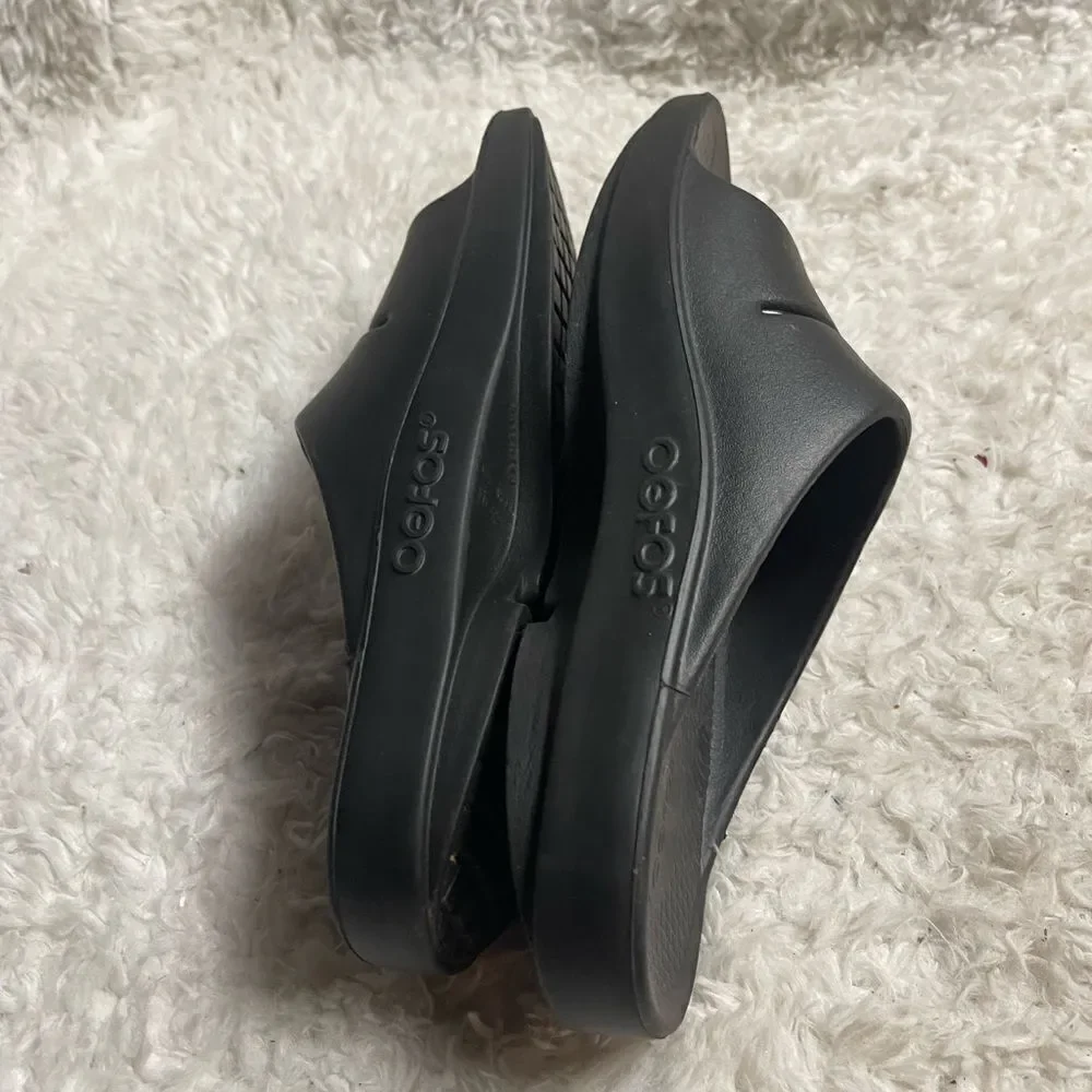 OOFOS OOahh Recovery Slides Sport Flex Black Sandals M SZ9 W SZ11
